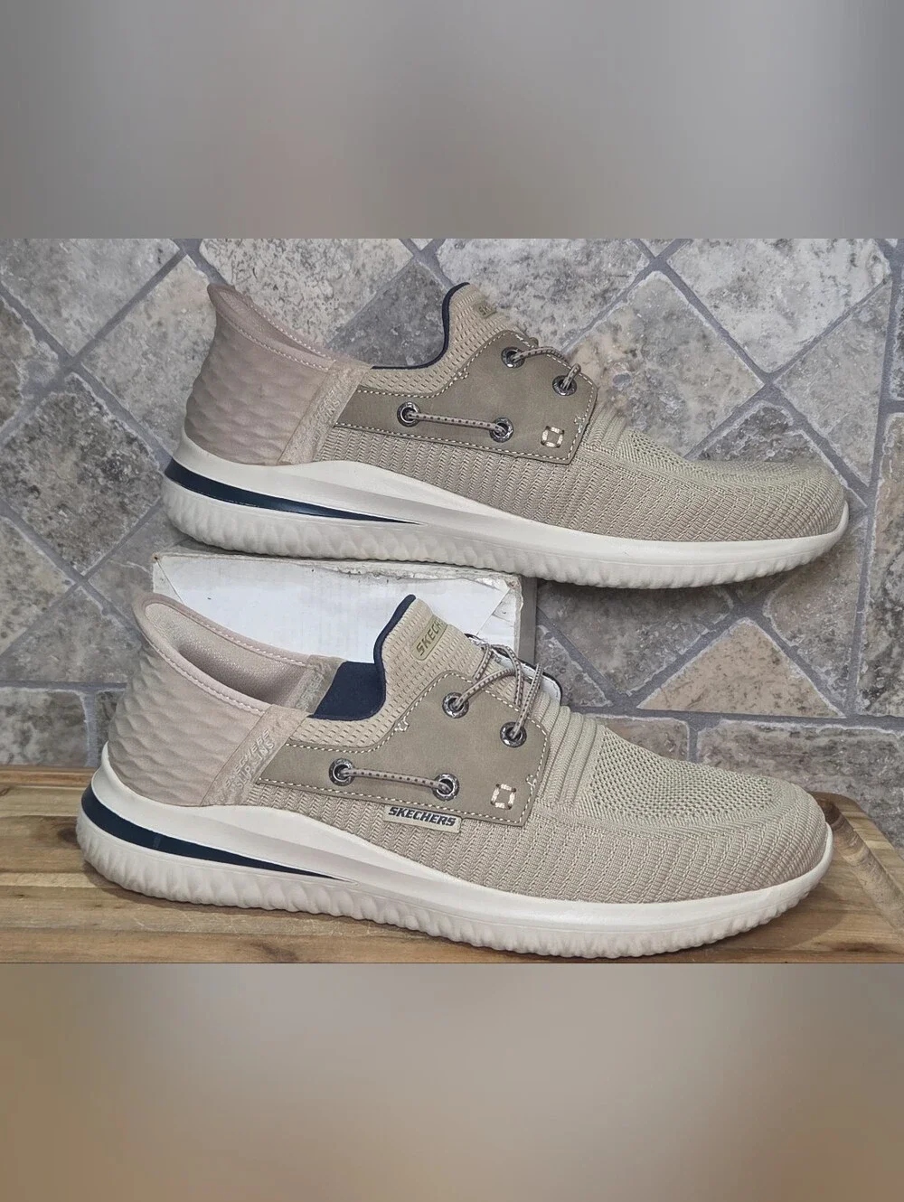 Mens Skechers Hands Free Slip-Ins Delson 3.0-Roth Taupe Casual Size 10 M